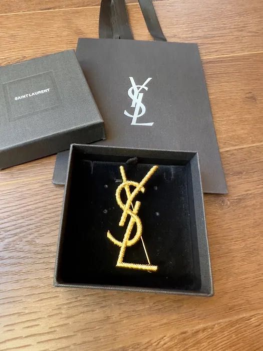 Broszka Zawieszka YSL złota 7 cm