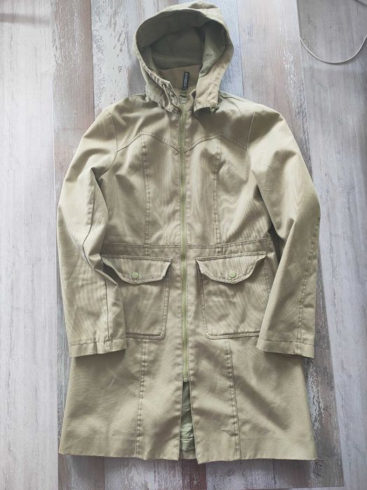 H&M Divided oliwkowa parka z kapturem na M/L