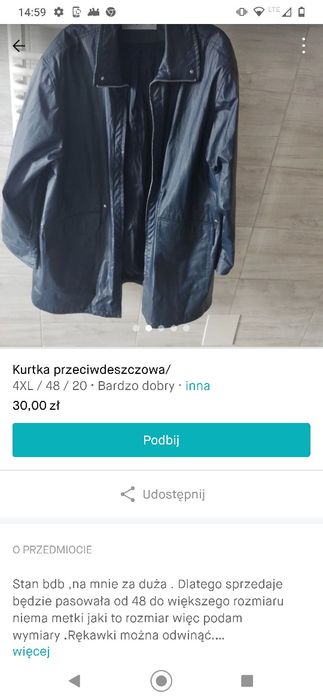 Kurtka przeciwdeszczowa