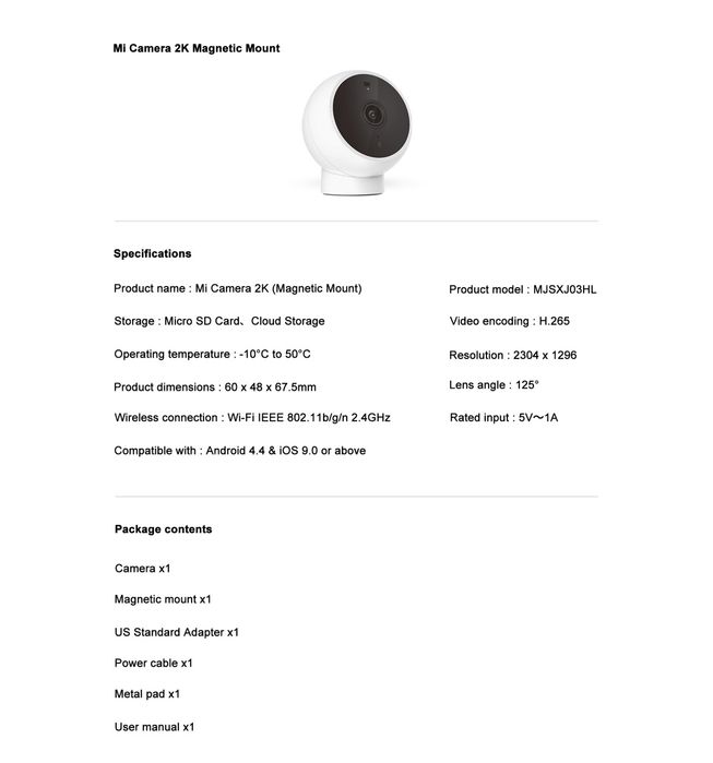 Xiaomi 2K Wifi смарт камера відеонагляд домашня в будинок  Mi Home