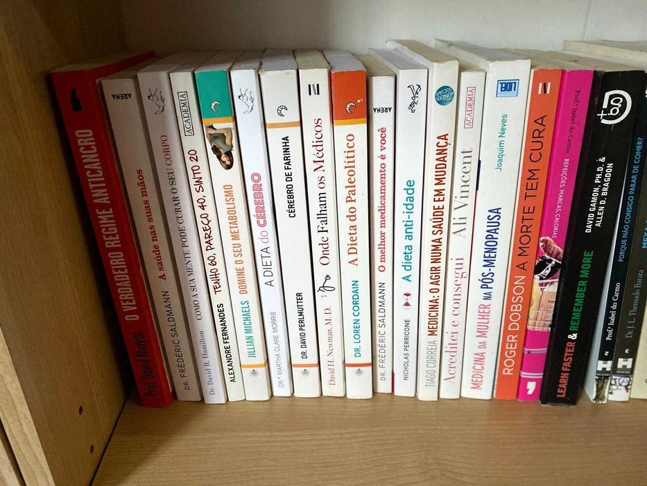 Lote de 356 livros de saude, bem estar, dietas, plantas, autoajuda