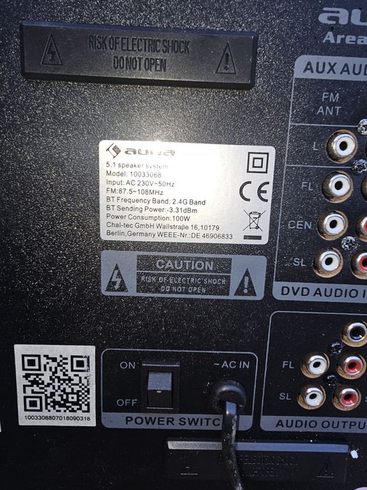 Акустична система Auna Areal Touch Black 5.1, Домашній кінотеатр!