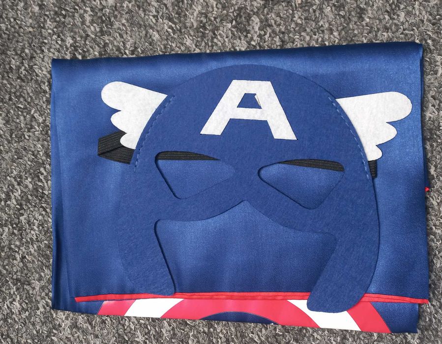 Peleryna i maska Kapitan Ameryka przebranie na bal dla 3-4 latka