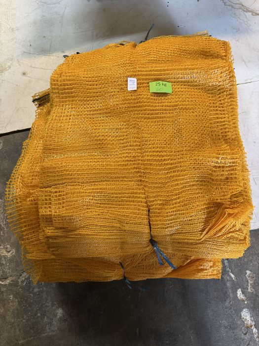 Worki raszlowe żółte z tasiemką 25 kg (60 cm) – pakowane po 100szt.