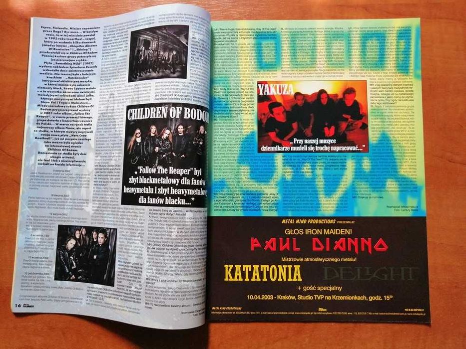 Gazeta magazyn miesięcznik Metal Hammer marzec 2003. Nr 141, 3/2003.