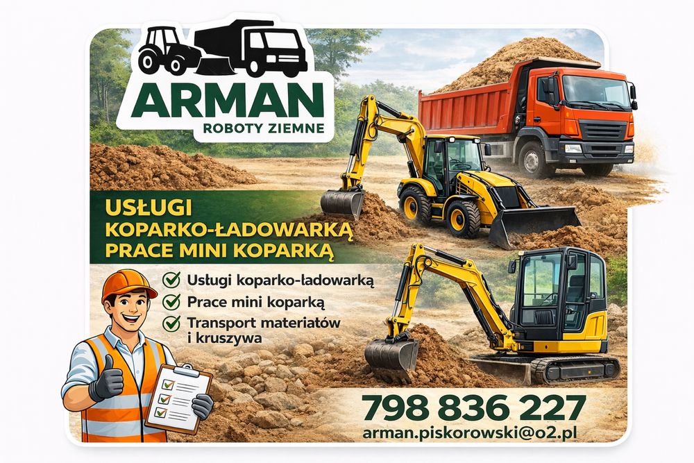 Usługi Mini Koparką oraz Koparko-Ładowarką