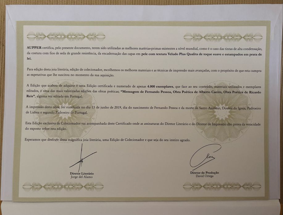 Livro de Colecionador - Fernando Pessoa (Edição Limitada Aupper)