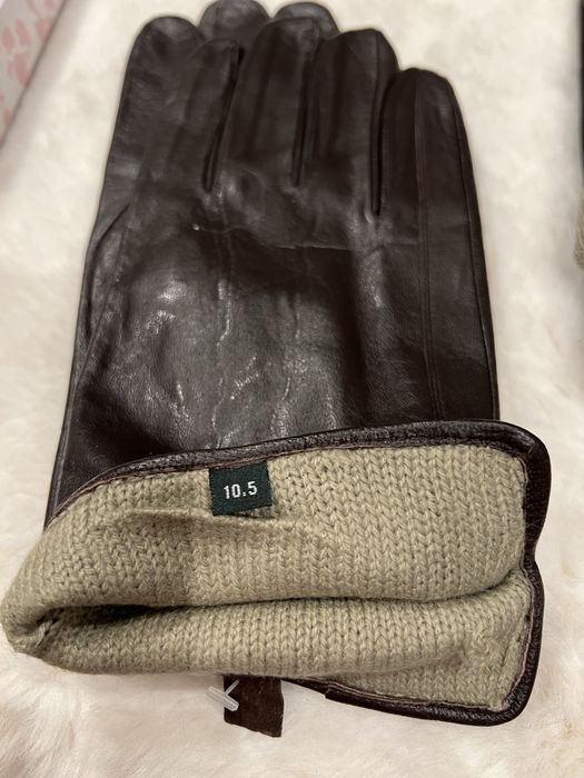 Rękawiczki skórzane z welniana podszewką