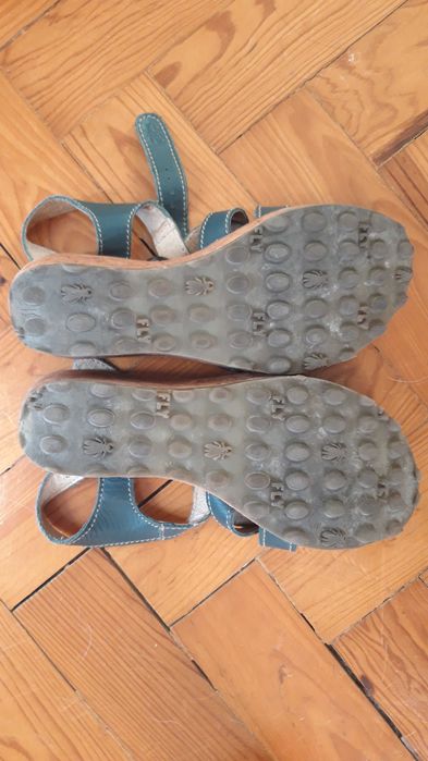 Sandália com salto alto Fly London, azul petróleo, nº 37