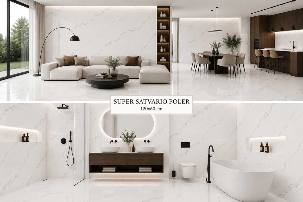 Płytki ceramiczne podłogowe Super Satvario Poler gres rektyfikowane 60x120