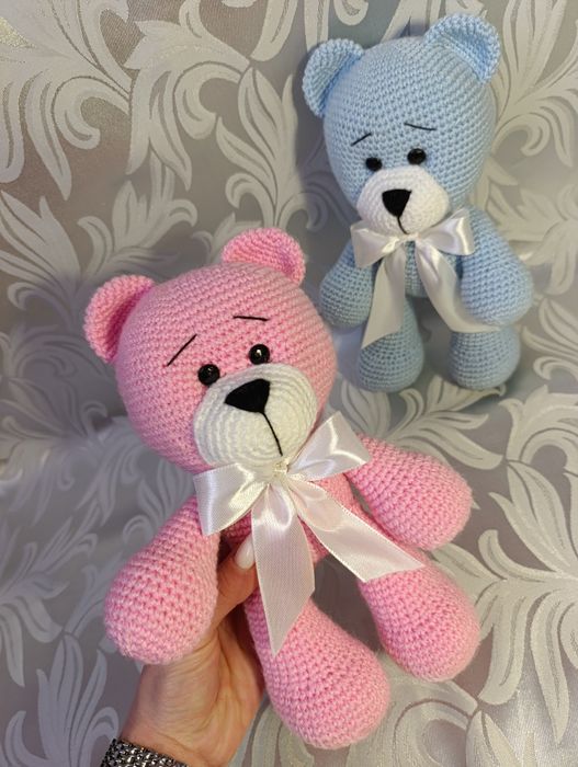 Подарунок, в'язані ведмедики ручної роботи
