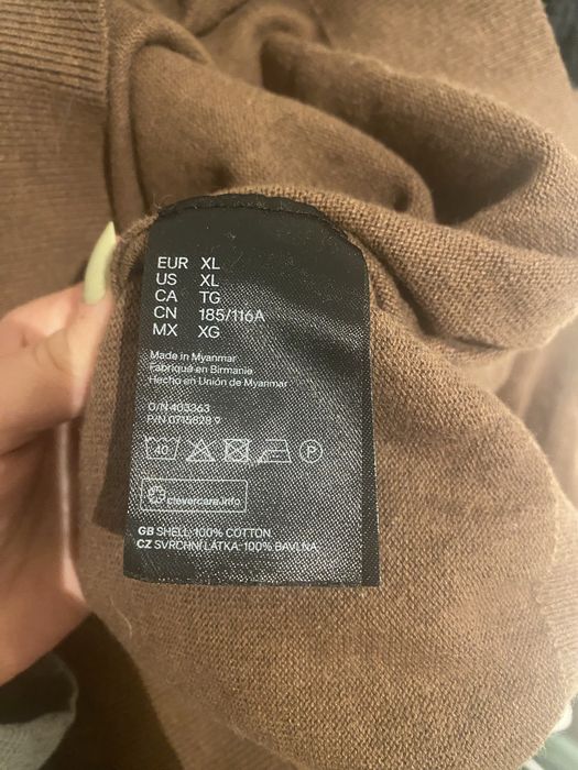 Brązowy sweter z golfem H&M męski golf XL bawełniany bawełna