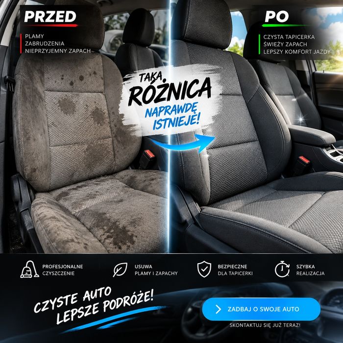 Pranie tapicerki samochodowej, czyszczenie pojazdów i dywanów - dojazd do klienta!