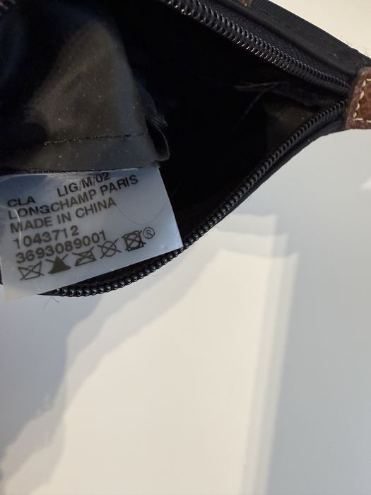 Portfel Longchamp mini black nylon leather