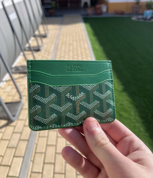 Porta cartões goyard verde
