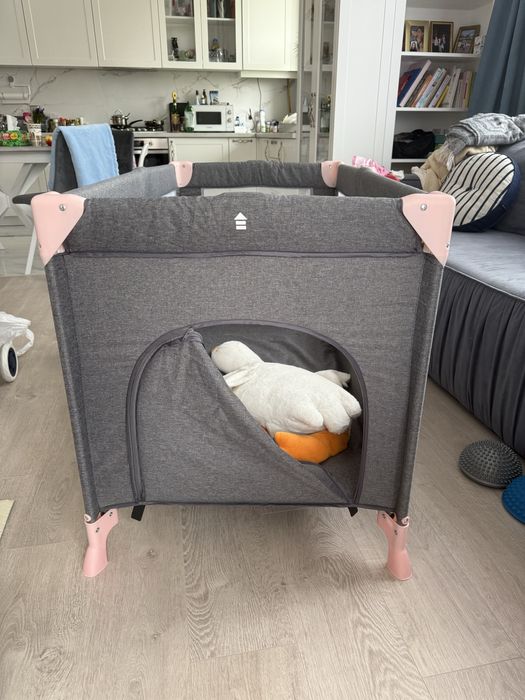 Манеж-кровать Kinderkraft Joy 2 темно-серый , есть отделно матрас