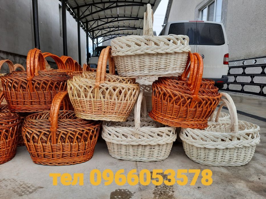 Пасхальні кошики з відбіленоі лози тільки опт.