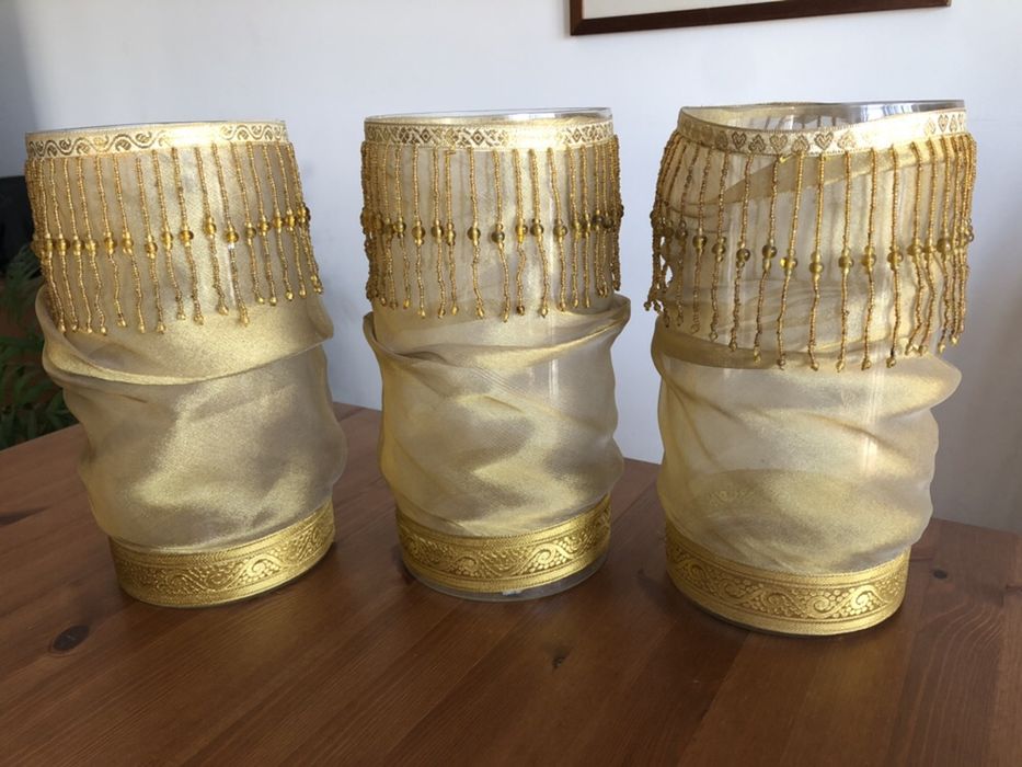 Porta velas/ potes de vidro/ jarras