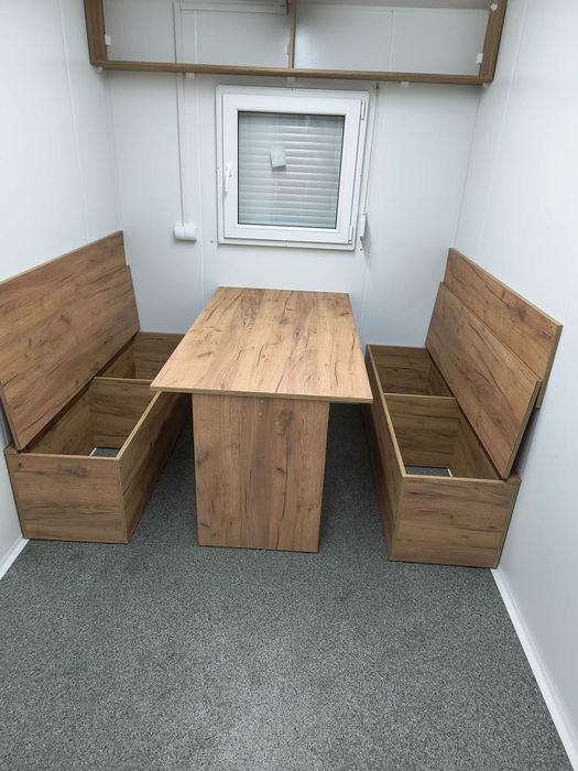przyczepa SOCJALNA - kontener socjalny- BIURO - 750 kg - ławy + stół -
