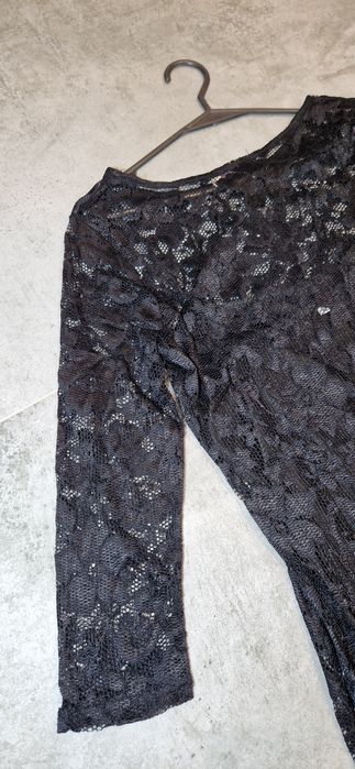 Sukienka r.L/XL koronkowa damska czarna rękaw 3/4