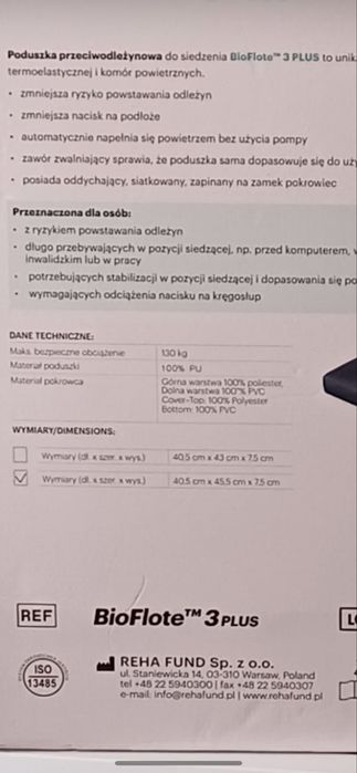 Nowa PODUSZKA przeciwodlezynowa .