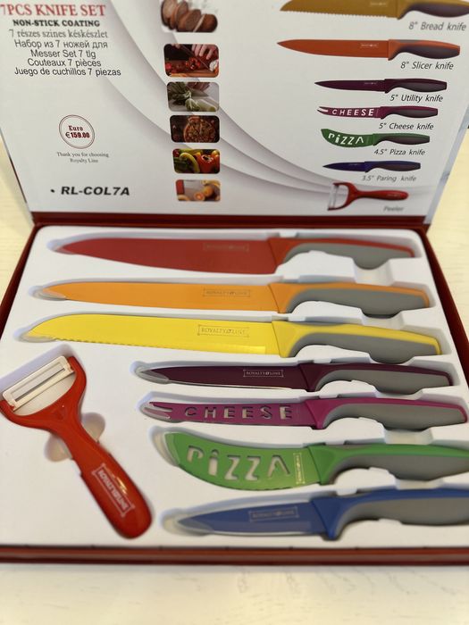 Набір різнокольорових ножів Royalty Line, 7 шт