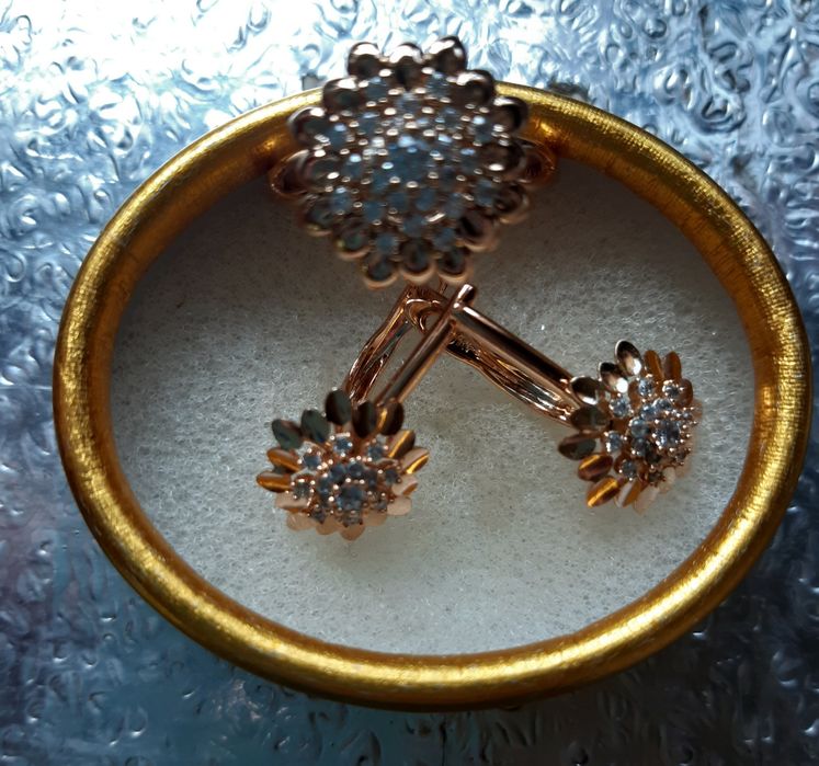 Набір,комплект прикрас. Каблучка+сережки