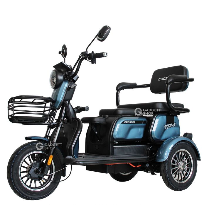 Електроскутер триколісний Crosser TR1 PRO (1200ВТ 72В 24Ah) - Синий