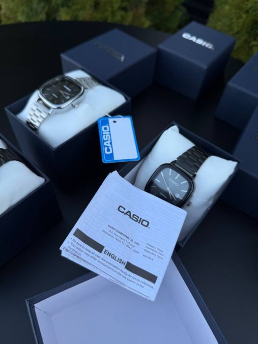 Годинник CASIO кварцовий унісекс | Металевий браслет | Стильний класичний дизайн/Годинник Касіо Чорний Сірий