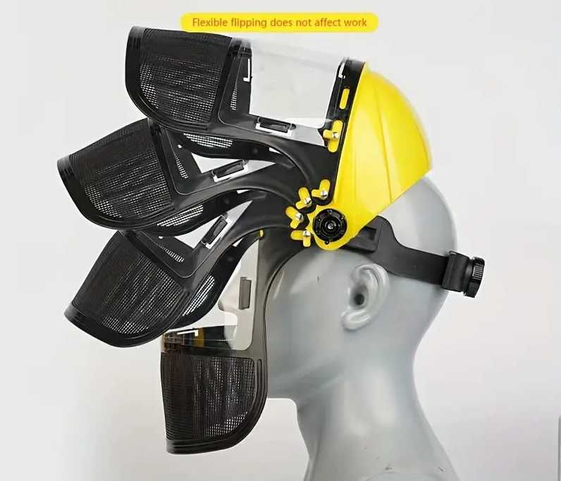 Capacete de Proteção com Viseira Jardinagem Roçagem Poda Ajustável NOV