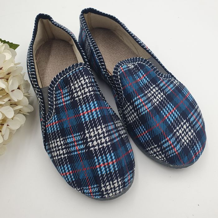 Bambosze męskie 40 wzór krata papcie gruba podeszwa 41,42 43