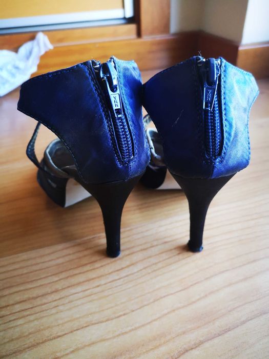 Sandálias de salto alto, tecido acetinado, Seaside, 35