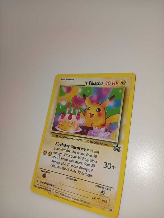 Carta Pokémon Birthday Pikachu – Vintage / Promo