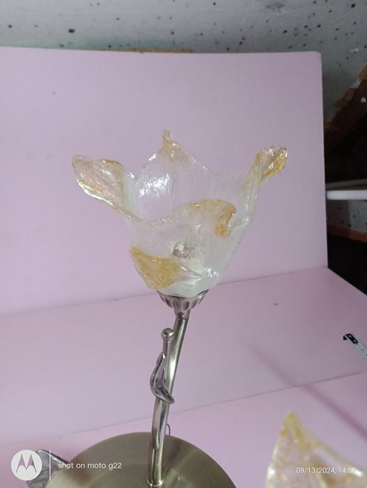 Lampa wisząca złota z trzema kloszami