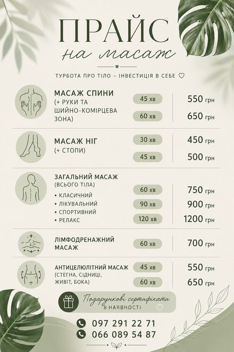 Професійний масаж. Житомир