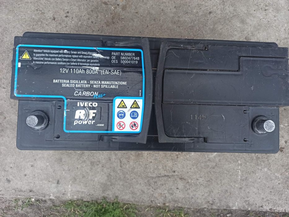 Duży Akumulator iveco Exide RF 12V 110Ah 800A carbon plus power bus