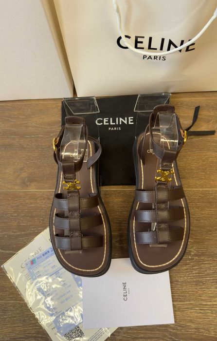 Босоножки/Босоніжки Gladiator Celine Clea Triomphe Coffee /Chocolate/Сандалі Селіне/Гладіатори Celine
