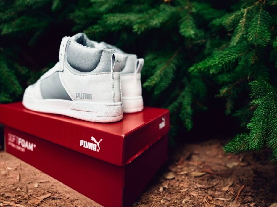 Жіночі зимові білі кросівки Puma/натуральная кожа/женские ботинки пума