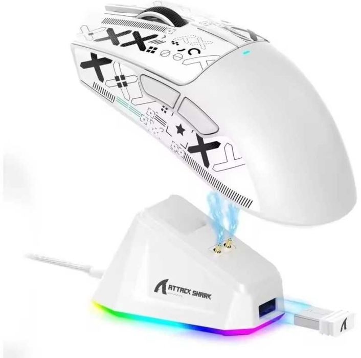 ‼️Бездротова ігрова мишка Attack Shark x6 x11 Black White нові‼️