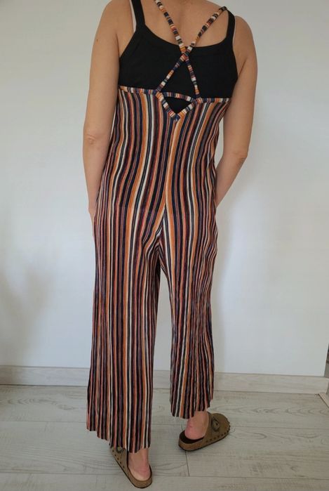 Kombinezon w kolorowe paski, na ramiączka Bershka S/M