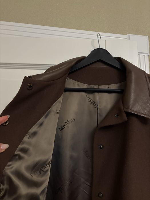 Кашеміровий шкіряний бомбер куртка вовна кашемір шкіра коричневий