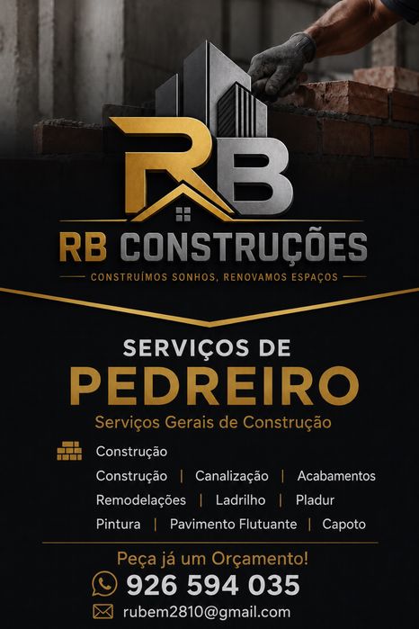 Empreiteiro/ Pedreiro - Obras e remodelacões