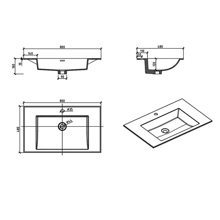 Тумба в ванну DEVIT CITY 0021160W з раковиною
