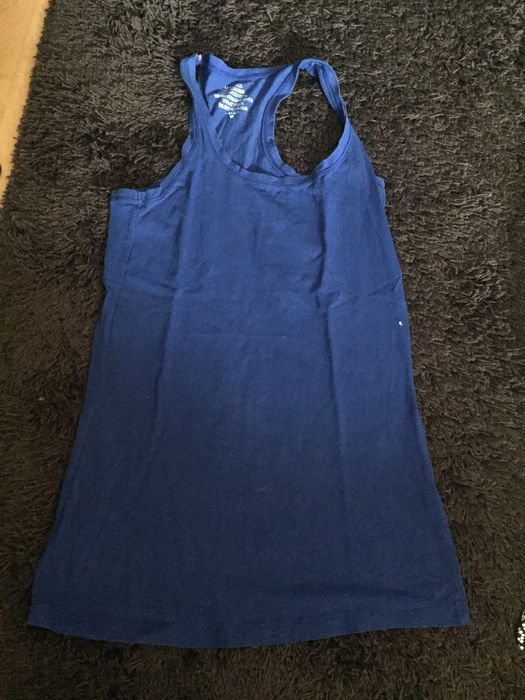 top azul tamanho m zara