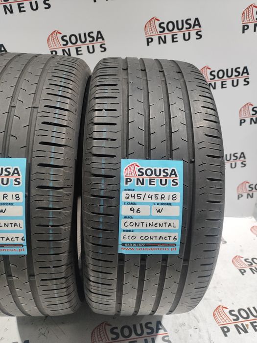 2 pneus semi novos 245-45R18 Continental - Oferta dos portes