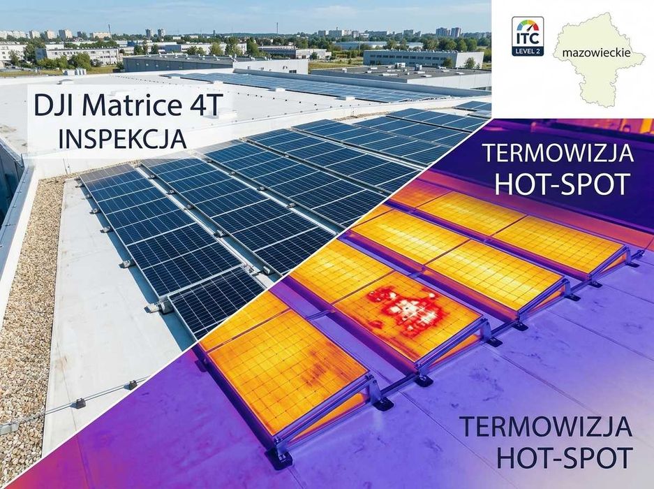 Termowizja Dronem z Kamerą Termowizyjną | Fotowoltaika | Dachy | Budynki | mazowieckie