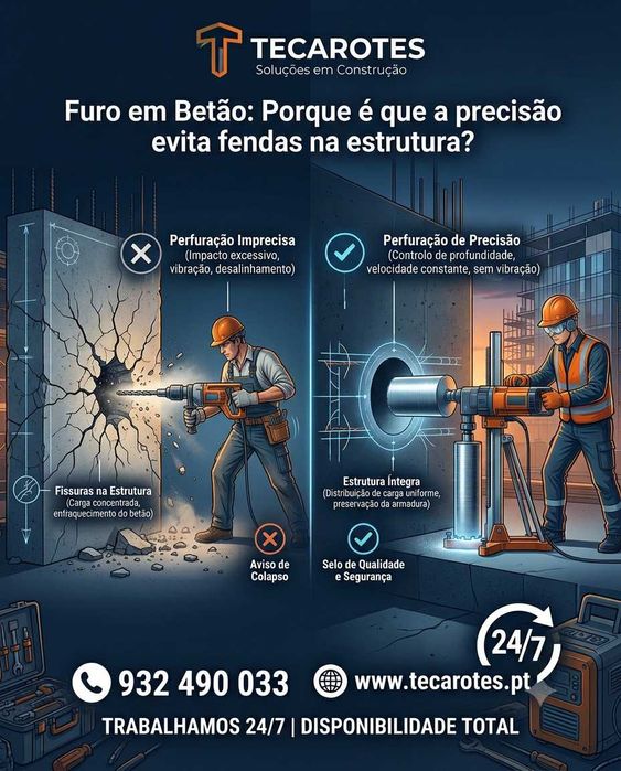 Furo de Carote / Perfuração de Betão – Assistência 24H
