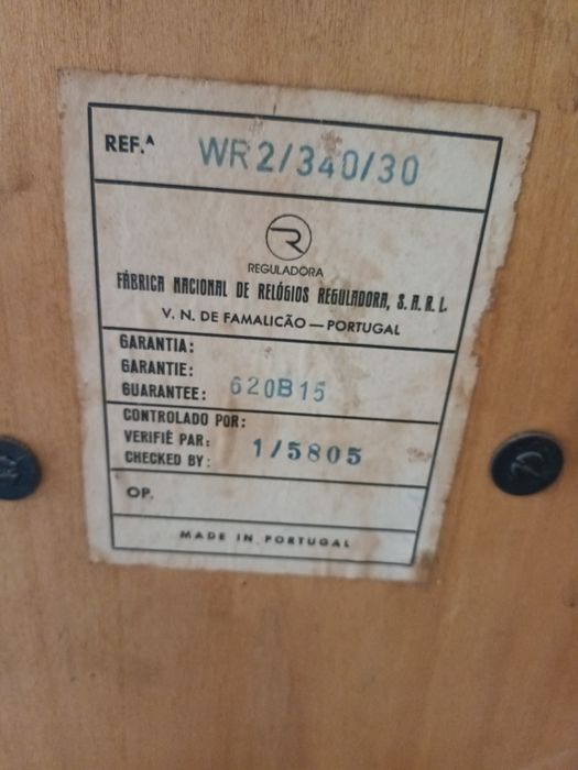 Relógio parede Reguladora