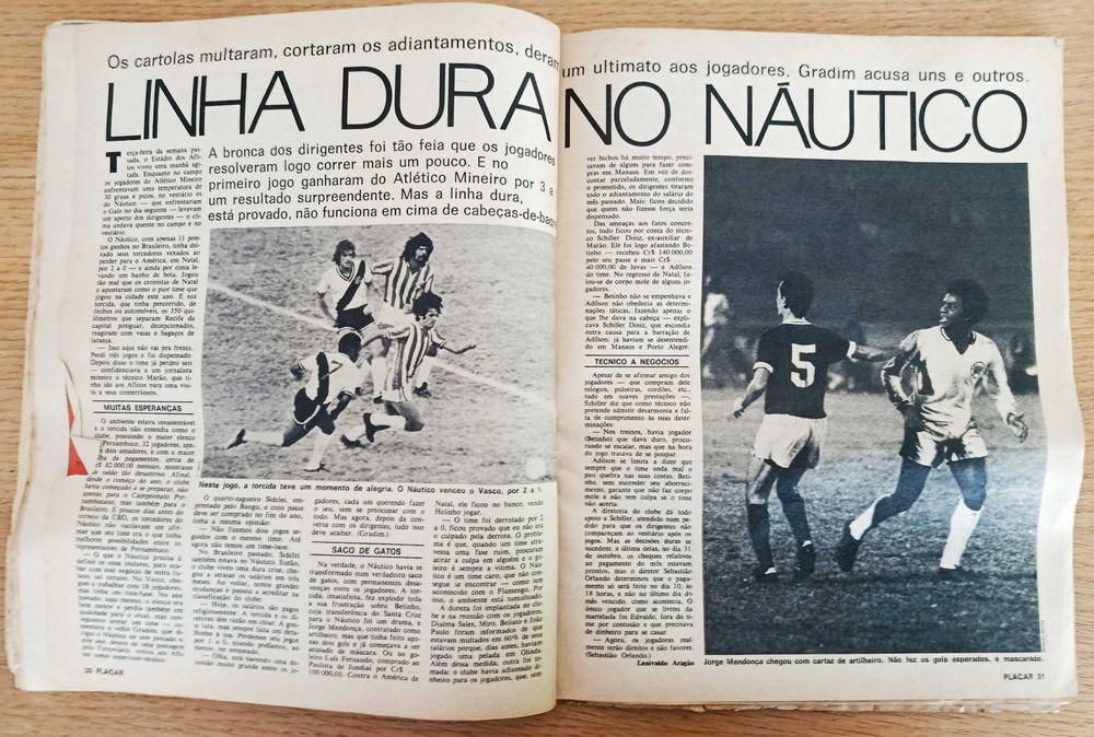 Revista desportiva Placar nº 191 de novembro de 1973