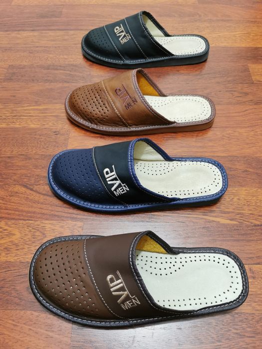 Pantofle Męskie Skórzane Vip